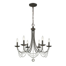  7644-6 RBZ - Mirabella 6 Light Chandelier in Rubbed Bronze